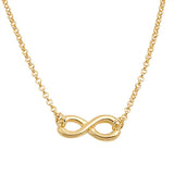 Infinity Necklace Twisted Knot Crisscross Crossover Sterling Silver Plain Yellow Gold Plated