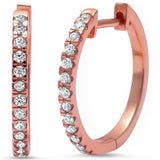 New Design 20mm Full Hoop Earrings Pink Rose Gold Solid 925 Sterling Silver Round White Clear CZ Half Full Eternity Hoop Earring April Stone - Blue Apple Jewelry