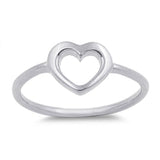 Cute Baby Ring Open Heart Solid 925 Sterling Silver Simple Plain Heart Ring Excellent Good Luck For Baby Girl Lady Cute Jewelry Gift