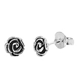 Simple Petite 5mm Small Tiny Cute Pair of Rose Stud Post Earrings Solid 925 Sterling Silver