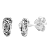 Simple Petite 7mm Small Tiny Cute Pair of  Sandal Stud Post Earrings Solid 925 Sterling Silver Sandals Earrings Cartilage Piercing Kids Gift