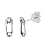Simple Petite 10mm Small Tiny Cute Pair of Safety Pin Stud Post Earrings Solid 925 Sterling Silver Earrings Cartilage Piercing Kids Gift