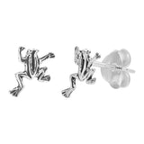 New Fashion 7mm Small Tiny Cute Pair of Frog Stud Post Earrings Solid 925 Sterling Silver Frog Piercing Earring Great Gift For Children Kids