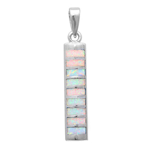 White Opal Bar Pendant
