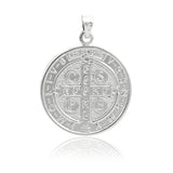 Solid 925 Sterling Silver 1.5" San Benito Pendant Charm For Chain San Benito Jewelry Religious Gift Benedict Medal Pendant