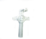 Solid 925 Sterling Silver 1" San Benito Cross Crucifix Cross Charm For Chain Cross Jewelry Jesus Crucified Benedict Medal Pendant