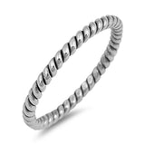 2mm Twisted Rope Braided Band Ring Men Women Unisex Band Ring Solid 925 Sterling Silver His Her Wedding Band Ring