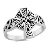 Celtic Cross Ring Solid 925 Sterling Silver Antique Finish Design Oxidized Cross Ring Christianity Catholicism Cross Jewelry Religious Gift - Blue Apple Jewelry