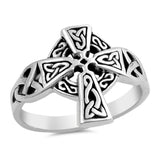 Celtic Cross Ring Solid 925 Sterling Silver Antique Finish Design Oxidized Cross Ring Christianity Catholicism Cross Jewelry Religious Gift