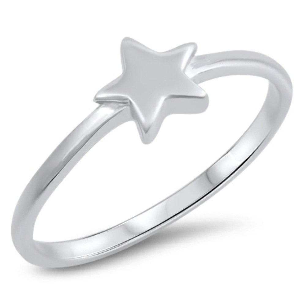 Shooting Star Ring Solid Sterling Silver Shooting Star Ring Simple Plain Ring, everyday ring - Blue Apple Jewelry