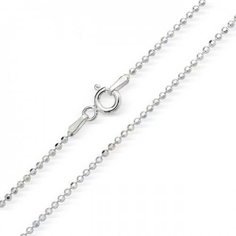 Bead Chain Beaded Chain Beaded Necklace Solid 925 Sterling Silver Bead Chain 1.2mm  16" 18" 20" 24" 30" - Blue Apple Jewelry
