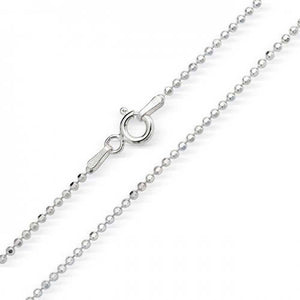 Bead Chain Beaded Chain Beaded Necklace Solid 925 Sterling Silver Bead Chain 1.8mm  16" 18" 20" 24" 30" - Blue Apple Jewelry