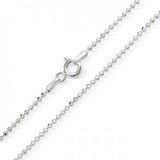 Bead Chain Beaded Chain Beaded Necklace Solid 925 Sterling Silver Bead Chain 1.8mm  16