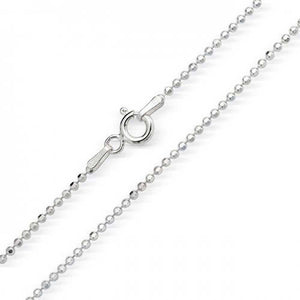 Bead Chain Beaded Chain Beaded Necklace Solid 925 Sterling Silver Bead Chain 1mm  16" 18" 20" - Blue Apple Jewelry
