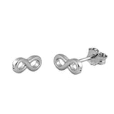 9mm Infinity Earring Simple Plain Earring Stud Post Earring  High Polish Design Solid 925 Sterling Silver Infinity Earring Love Gift