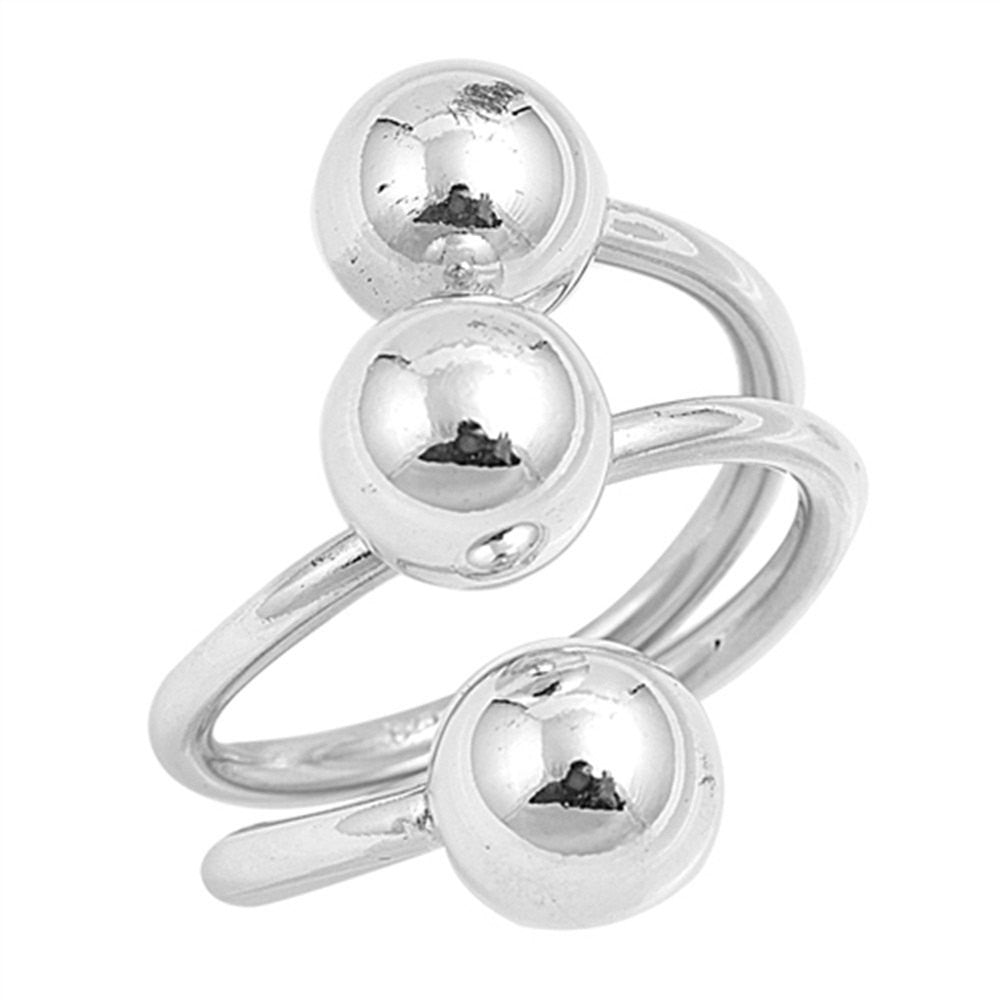 24mm Swirl Ball Ring High Polish Ring 925 Sterling Silver Simple Plain Ring Fashion Jewelry Gift Celebrity Inspired Jewelry