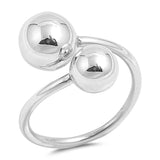 8mm Bypass Sideways Ball Ring 925 Sterling Silver Simple Plain High Polish Ball Ring Fashion Jewelry