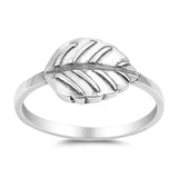 Sideways Leaf Band Ring Solid 925 Sterling Silver Leaf Ring Bay Leaf Ring Trendy Natures Leaf Lover Friendship Ring Gift - Blue Apple Jewelry
