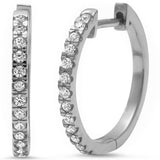 New Design 20mm Full Hoop Earrings Simulated CZ Solid 925 Sterling Silver