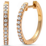 New Design 20mm Full Hoop Earrings Yellow Tone, Simulated CZ Solid 925 Sterling Silver