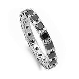 3mm Princess Cut Full Eternity Simulated CZ Band 925 Sterling Silver